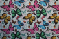 Preview: Baumwollstoff Schmetterlinge (10 cm)