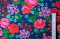 Preview: Baumwolle Rosengarten dunkelblau (10 cm)