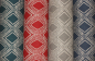 Preview: Dekostoff grafisches Muster Leinen Look rot (10 cm)