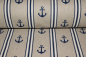 Preview: Dekostoff Anker und Streifen Leinen Look (10 cm)