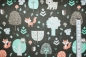 Preview: Designerbaumwolle Little Forest braun (10 cm)