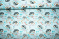 Preview: Designer-Baumwollstoff Enchanted Forest aqua (10 cm)
