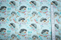 Preview: Designer-Baumwollstoff Enchanted Forest aqua (10 cm)