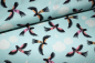 Preview: Designer- Baumwollstoff Parrot Play hellblau (10 cm)
