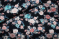 Preview: Jersey "Blüten" nachtblau (10 cm)
