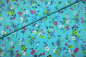 Preview: Viskose-Druck "Blumen" helltürkis (10 cm)