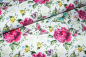 Preview: Jersey Blumen und Schmetterlinge weiß (10 cm)