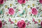 Preview: Jersey Blumen und Schmetterlinge weiß (10 cm)