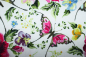 Preview: Jersey Blumen und Schmetterlinge weiß (10 cm)
