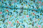 Preview: Designer- Baumwollstoff Herb Garden hellblau (10 cm)