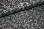 Preview: Designerbaumwollstoff Fairy Frost silbermetallic/ schwarz (10 cm)