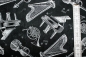 Preview: Designerbaumwolle Instrumente-Vintage Style schwarz (10 cm)