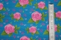 Preview: Baumwollstoff Rosenliebe blau  (10 cm)