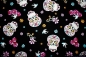 Preview: Designerbaumwollstoff Romantic Sculls schwarz (10 cm)