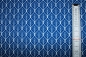 Preview: Baumwollstoff kleine Blätter blau (10 cm)