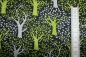 Preview: Designer- Baumwollstoff Green Forest schwarz (10 cm)