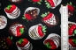 Preview: Designerbaumwollstoff Strawberry Delight Black (10 cm)