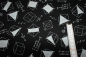 Preview: Designer- Baumwollstoff Musings schwarz (10 cm)