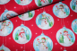 Preview: Designer-Baumwollstoff Snowglobes Red (10 cm)