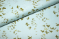 Preview: Designerbaumwollstoff Birds in light blue metallic (10 cm)