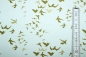 Preview: Designerbaumwollstoff Birds in light blue metallic (10 cm)