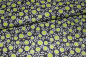 Preview: Designerbaumwollstoff Flowers neongelb (10 cm)