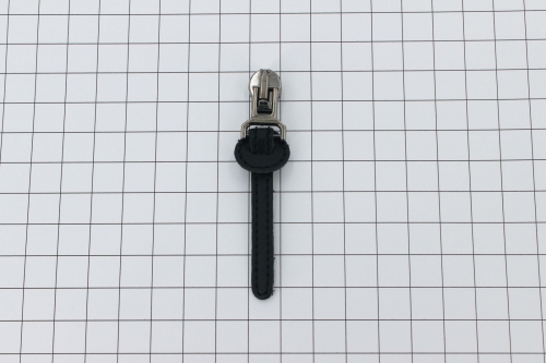 Preview: Automatik-Schieber mit Kunstlederanhänger titan/schwarz