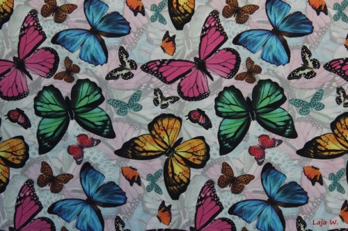 Preview: Baumwollstoff Schmetterlinge (10 cm)