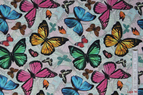 Preview: Baumwollstoff Schmetterlinge (10 cm)