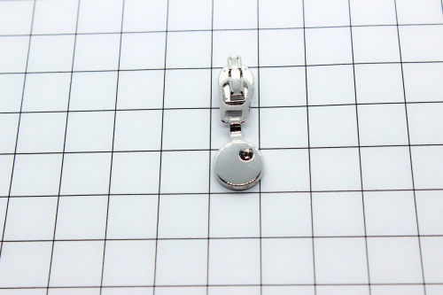 Automatikschieber mit Strassknopf silber schmal