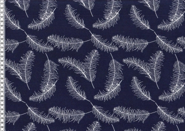 Preview: Jersey Federn dunkelblau (10 cm)