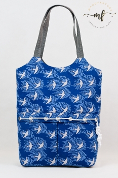 Preview: Designerbaumwollstoff Whitehaven dunkelblau (10 cm)