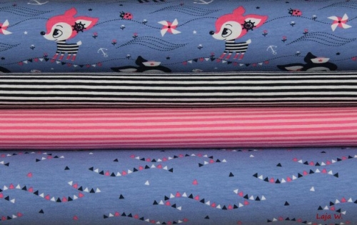 Preview: Hafenkitz Jersey Kombistoff Wimpel Hortensie (10 cm)