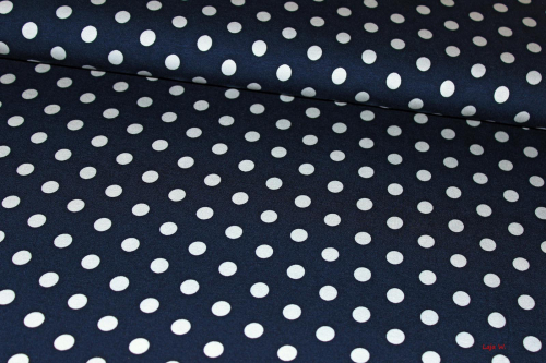 Viskose-Jersey Punkte dunkelblau/weiß  (10 cm)
