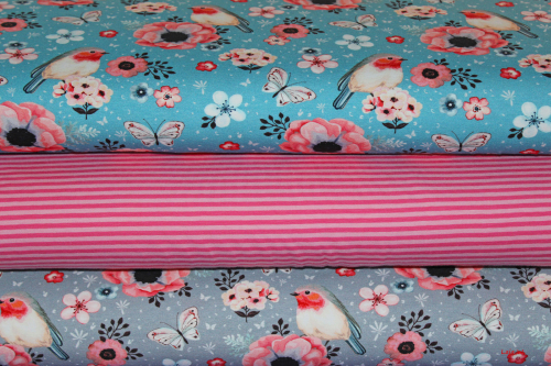 Preview: Jersey "Rotkehlchen" grau (10 cm)