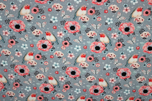 Preview: Jersey "Rotkehlchen" grau (10 cm)