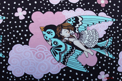 Sweat- Jersey  "Birds and fairy" (10 cm)