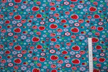 Preview: Jersey Erdbeertraum petrol (10 cm)