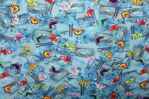 Stretch- Jersey Jeansoptik (10 cm)