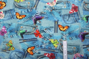 Preview: Stretch- Jersey Jeansoptik (10 cm)