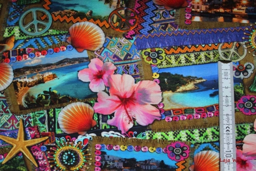 Preview: Stretch Jersey Digitaldruck Summerfeeling (10 cm)