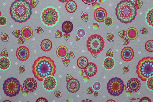 Stretch Jersey Blumenkreise (10 cm)