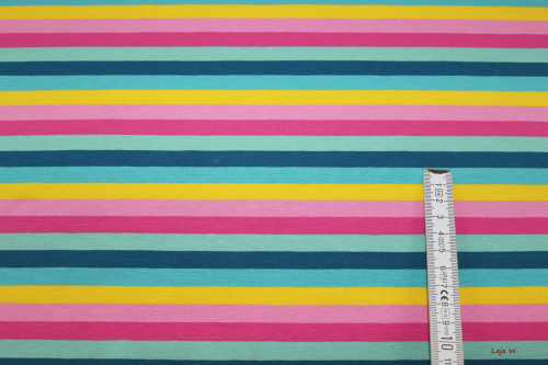 Preview: Jersey Ringel kräftige Pastellfarben (10 cm)