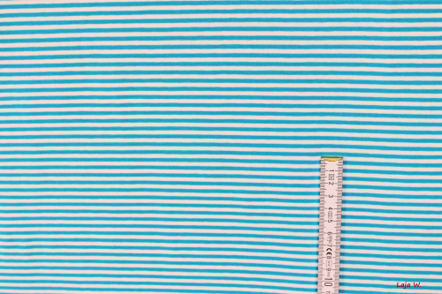 Preview: Ringeljersey türkis/weiß (10 cm)