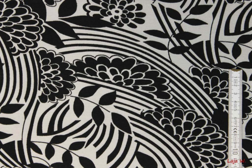 Preview: Stretch Jersey Malo Blumen hellgrau (10 cm)