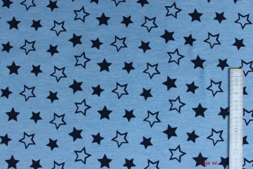 Preview: Stretch- Jersey meliert Sterne (10 cm)