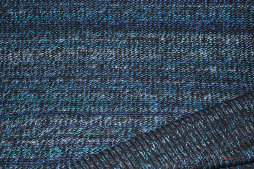 Strickstoff Cortina schwarz/blau (10 cm)