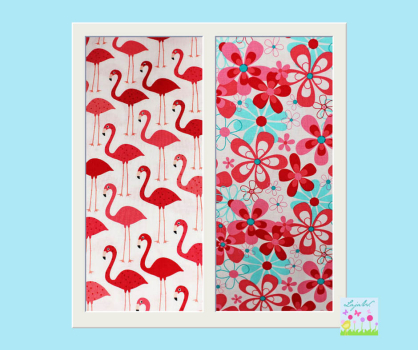 Preview: Designerbaumwolle Flamingo weiß (10 cm)