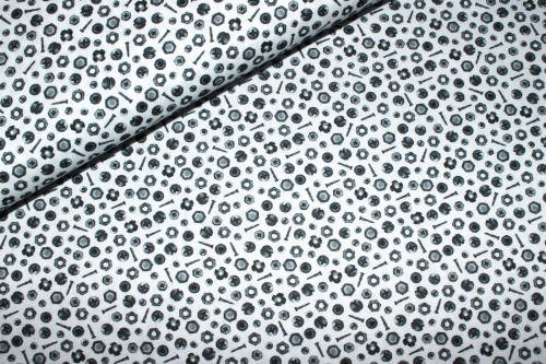 Designerbaumwollstoff On the Road Schraubenzubehör (10 cm)