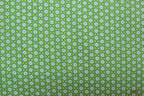 Baumwolle Julia Miniblumen grün (10 cm)